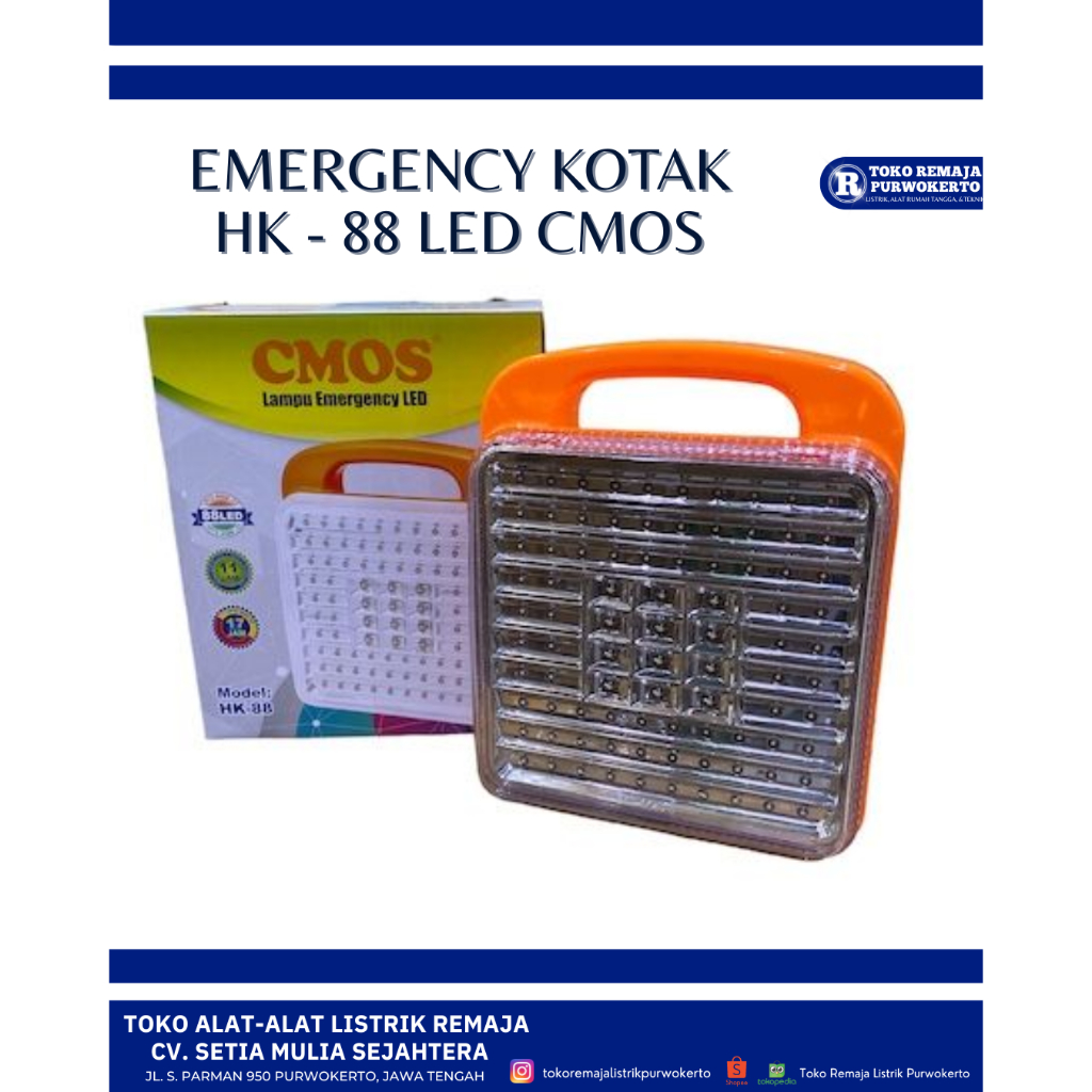 LAMPU EMERGENCY KOTAK HK - 88 LED CMOS