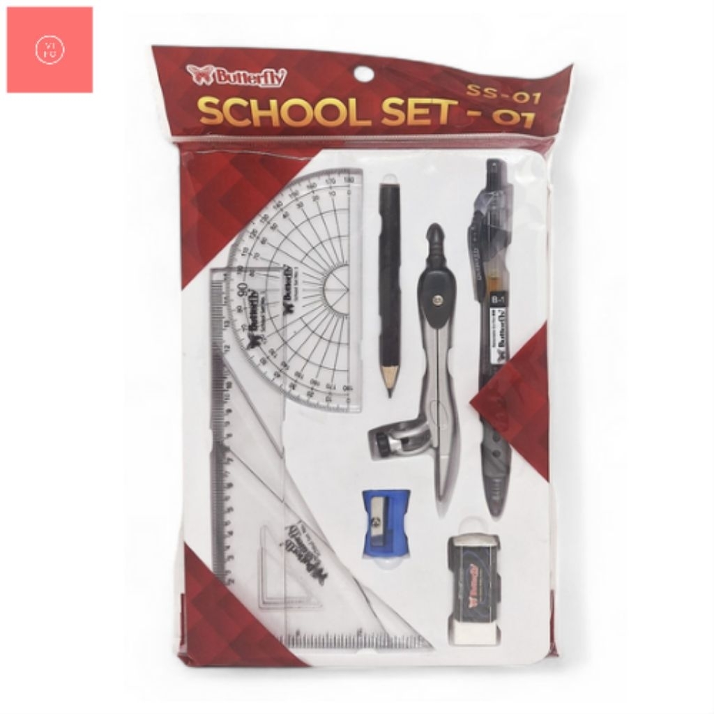 

Vifo - Butterfly School Set Alat Tulis Geometri Busur Jangka Anak Sekolah