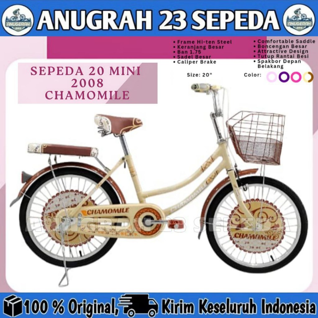 Sepeda Mini Keranjang Perempuan CTB CHAMOMILE 2008 Ukuran 20 Inch