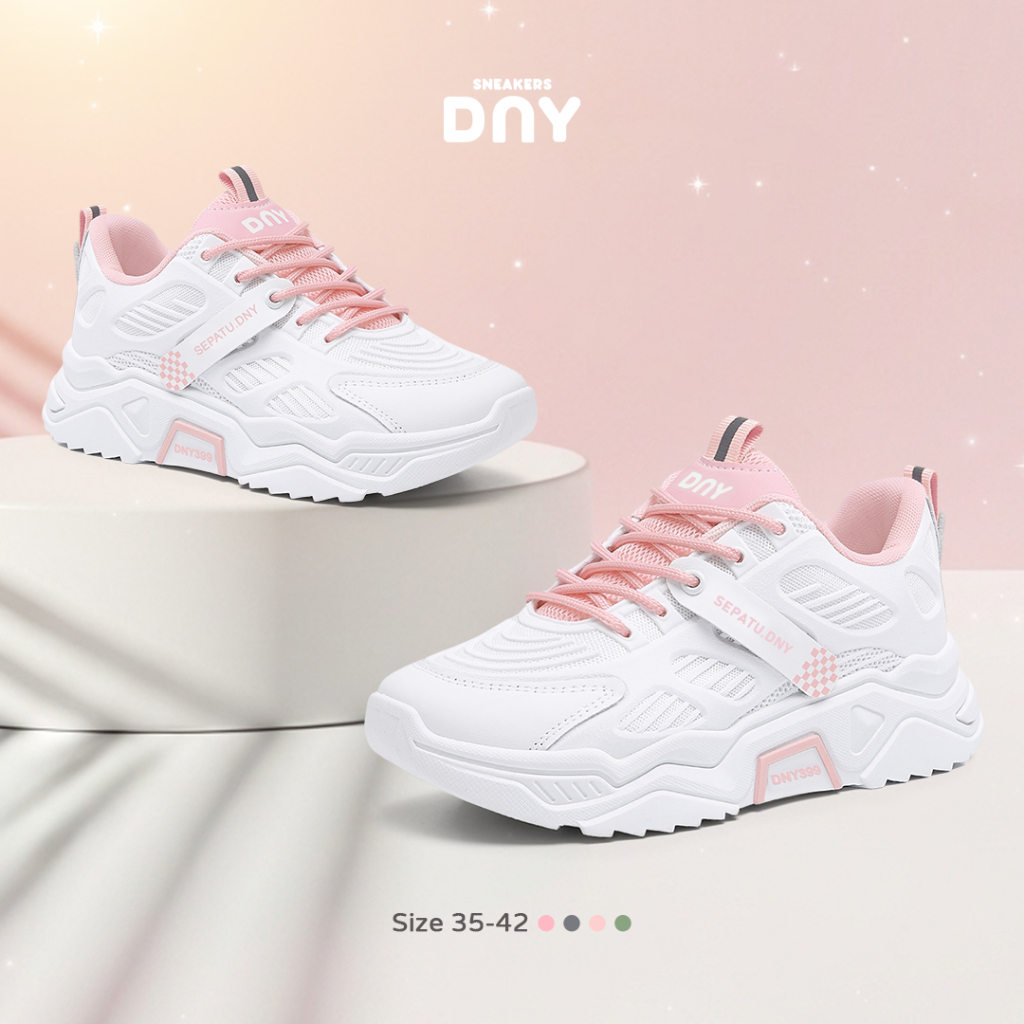 Sneakers DNY Sepatu Pink Cewek Sneakers Olahraga Wanita Casual Shoes Sepatu Jalan DNY399