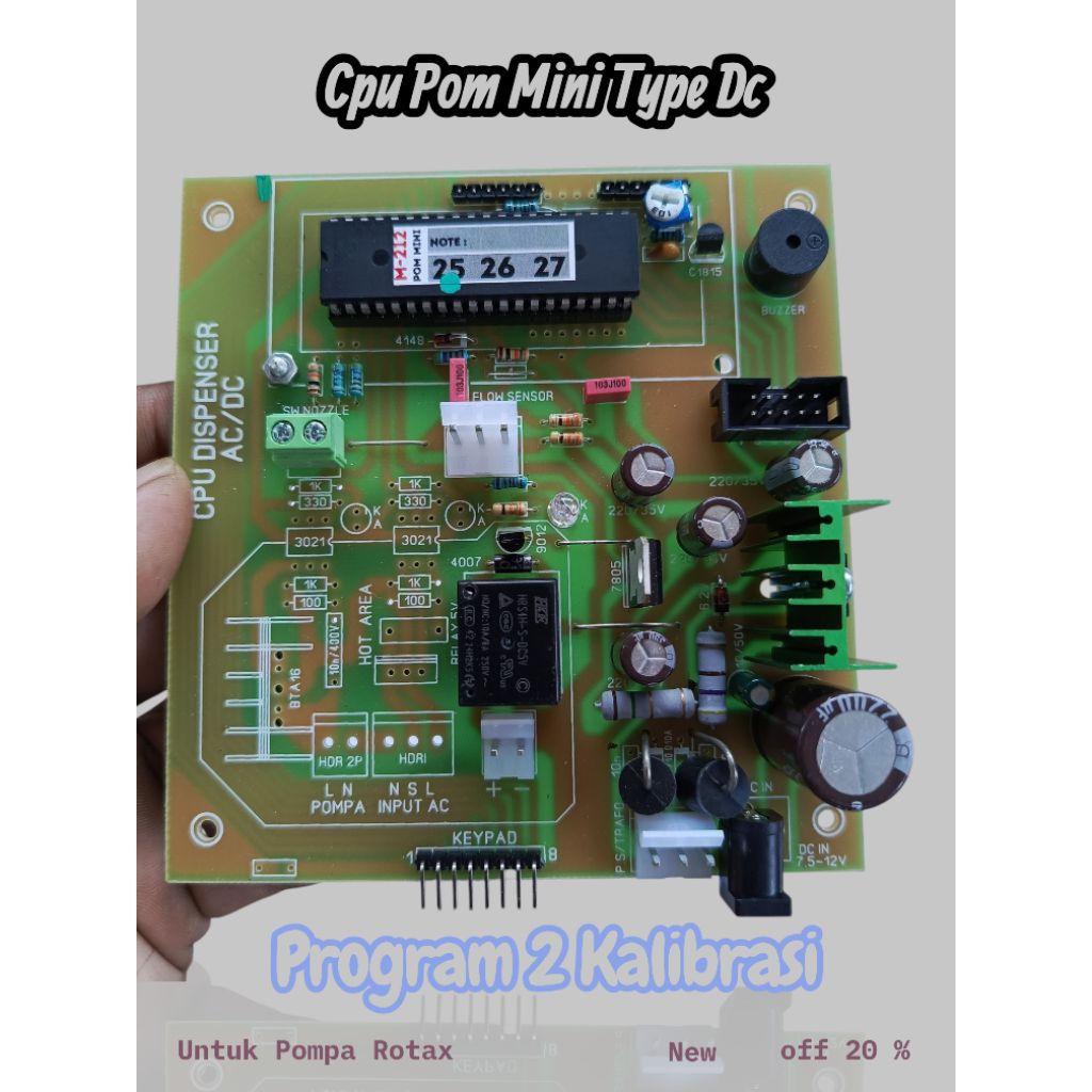 Cpu Pom Mini Ac/Dc Program Terbaru V1.3h 2 Kalibrasi 7 Segmen