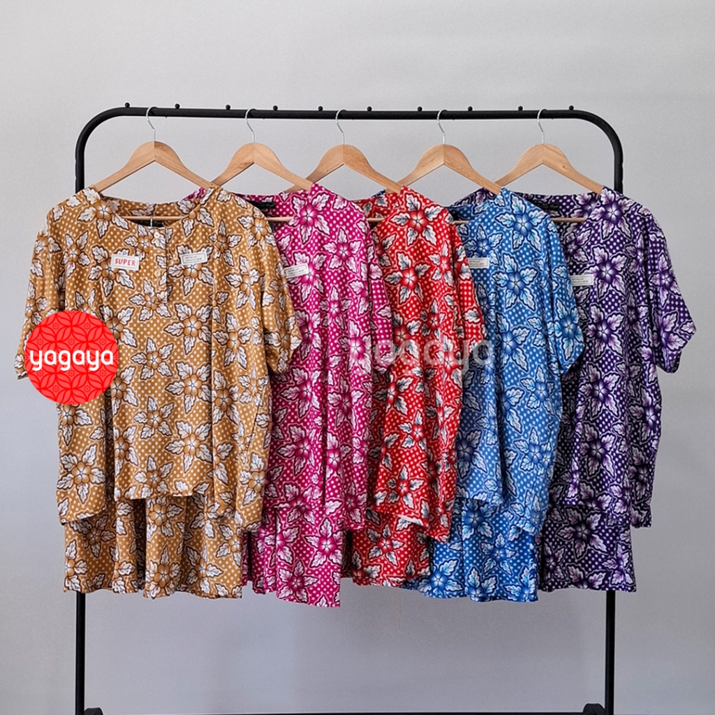 Setelan Kulot Kencana Ungu Jumbo KUI - Baju Tidur Batik Wanita #1