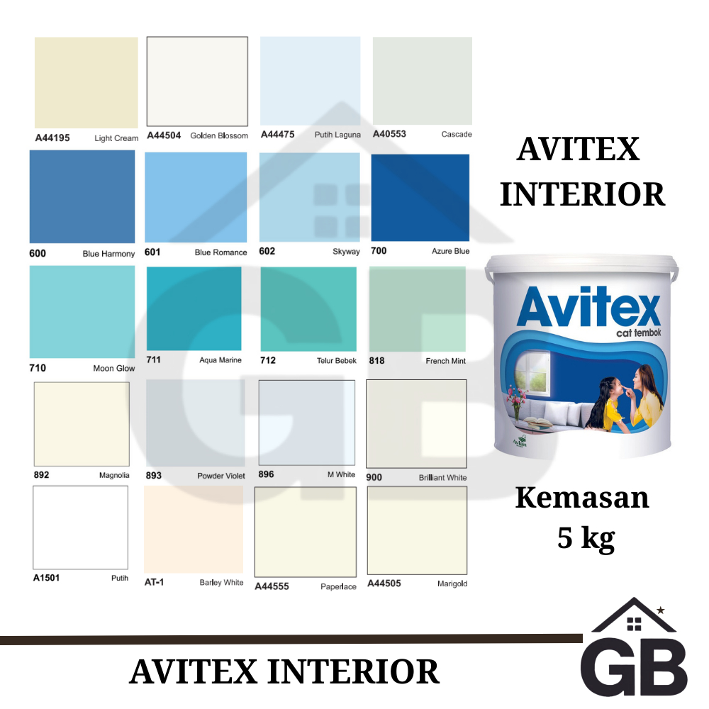 Avitex 5kg // Cat Tembok Plapon Interior Avian Brands // Cat Tembok Avitex Interior (et.1)