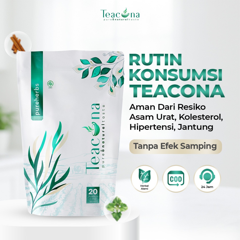 

Teh Hijau Obat Asam Urat dan Kolesterol Darah Tinggi Teh Herbal Detox Teacona isi 20 Kantong