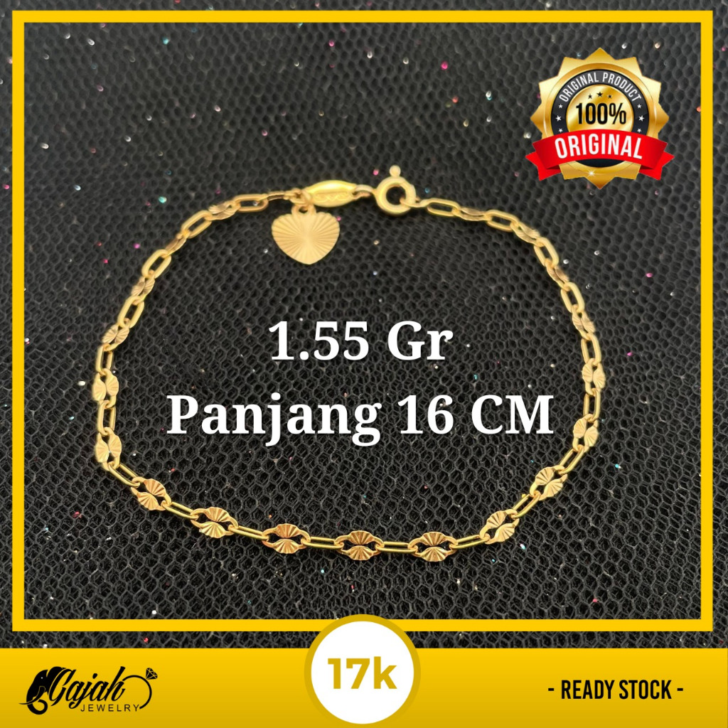 Gelang Emas 17K 1.55 Gram Toko Emas Gajah Online Salatiga 5206