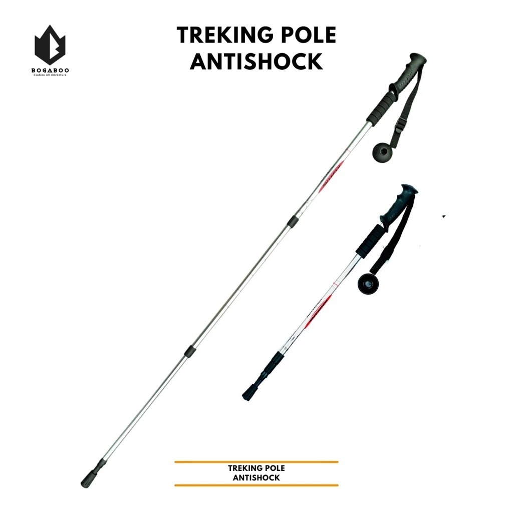 Trekking Pole Antishock 135cm Tongkat Pendakian Gunung Hiking Outdoor Walking Stick - trekking pole 