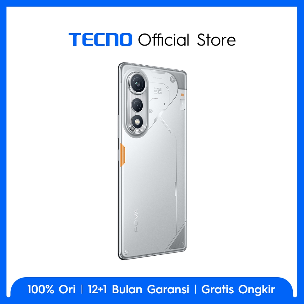 TECNO POVA Curve 5G 8+8GB*/256GB, 5500mmAh + Bypass Charging 2.0 , Mediatek D7300 Ultimate 5G, 6,78' Curved AMOLED Display , 64MP Primary Camera, Android 15 - HiOS 15 - POVACurve - Gambar 4