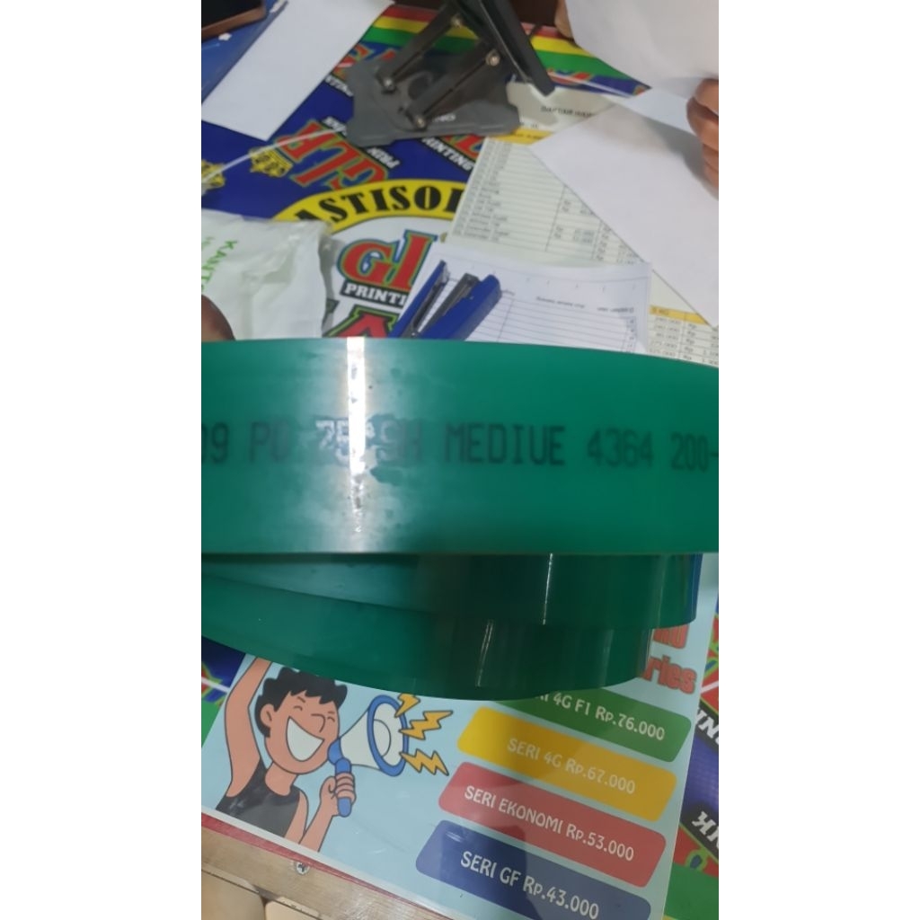 

karet kotak hijau plastisol per cm