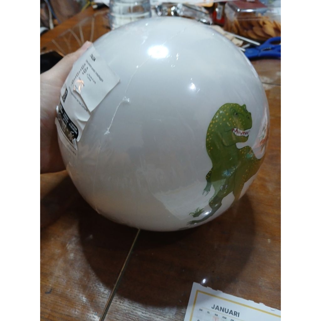Lampu meja LED bulat bola Corak dinosaurus ikea 18cm table lamp kamar anak