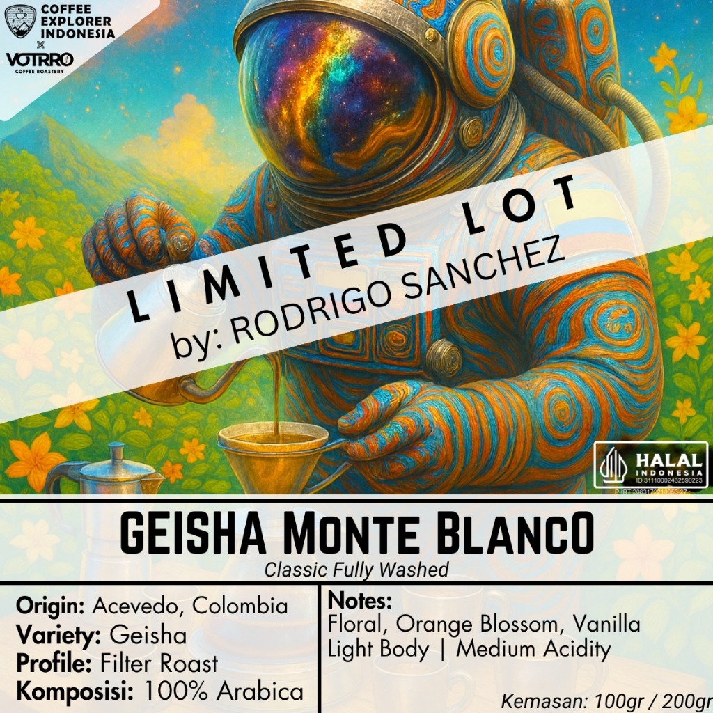 

Biji Kopi Arabika Colombia Geisha Monte Blanco - Single Origin Arabica Filter Manual Brew Speciality Coffee - EXplore Series - VOTRRO X COFFEE EXPLORER INDONESIA