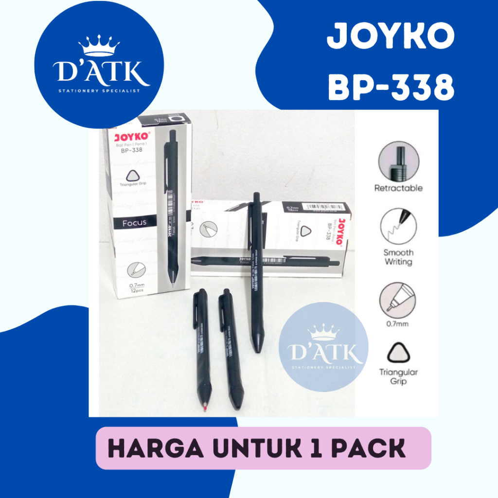 

Joyko Pulpen Bolpen Vocus BP- 338 Pulpen Lancip 0.7MM