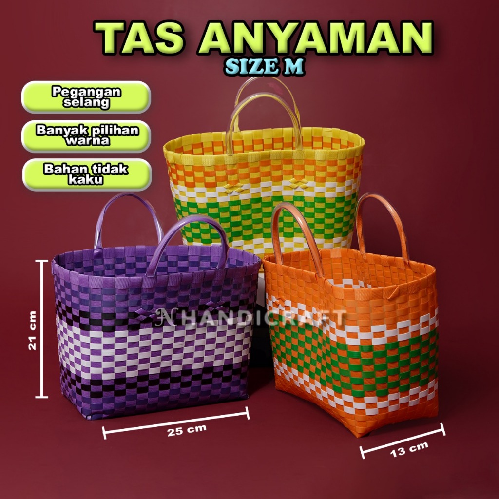 Souvenir Tas Anyaman Plastik kecil Murah | Cocok untuk Hajatan, Aqiqah & Souvenir Acara keluarga MK