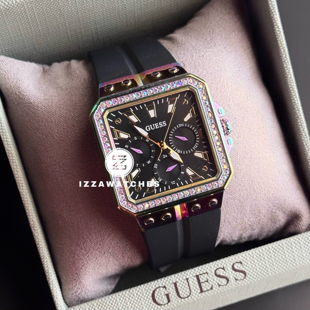 Guess Libra GW0618L3 Ladies Black Silicone Strap