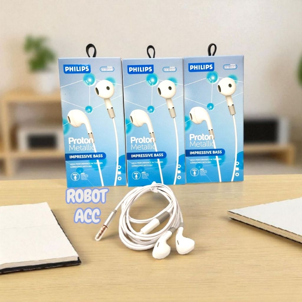 HEADSET PHILIPS VA258 BASS HANDSFREE HF PHILIPS VA258 BASS EARPHONE PHILIPS VA-258 MIC