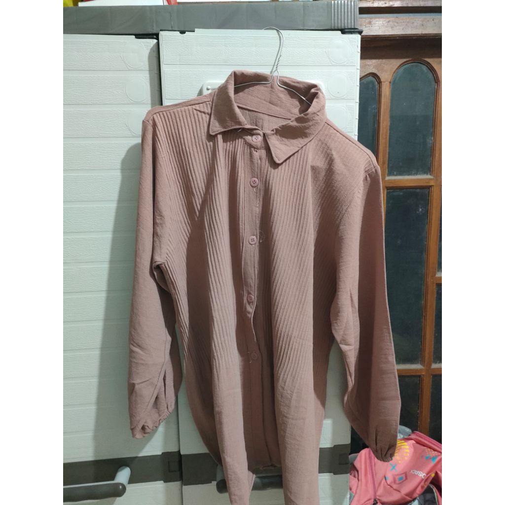 blouse Korea warna nude pink