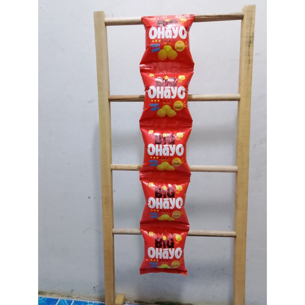 

Chiki Big Ohayo murah viral snack berhadiah uang tunai jika beruntung 1 renceng isi 10pcs setengah renceng isi 5pcs rasa keju
