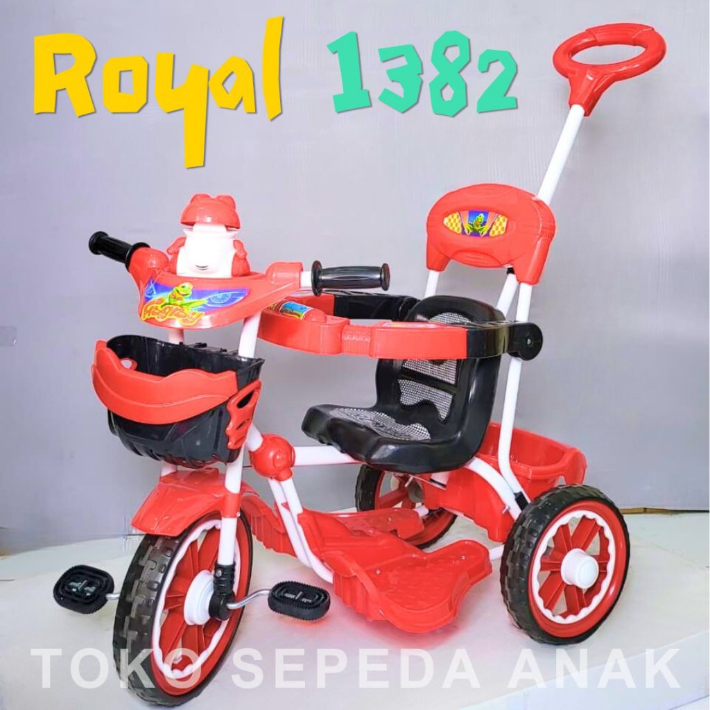 Sepeda Roda Tiga Strollerbike Untuk Bayi 1 4 Tahun Royal 1082 Lampu Musik