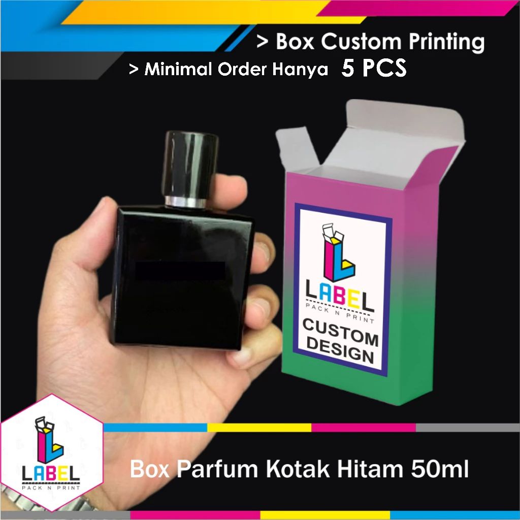Dus / Box Botol Parfum Kotak 50ml -CUSTOM DESAIN Full Print
