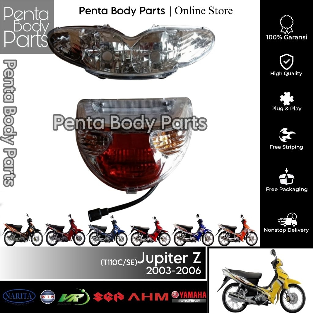 Full Reflektor Headlight Sein Back Light Taillight Unit Assy Jupiter Z (T110C/SE) - Ful set Lampu De