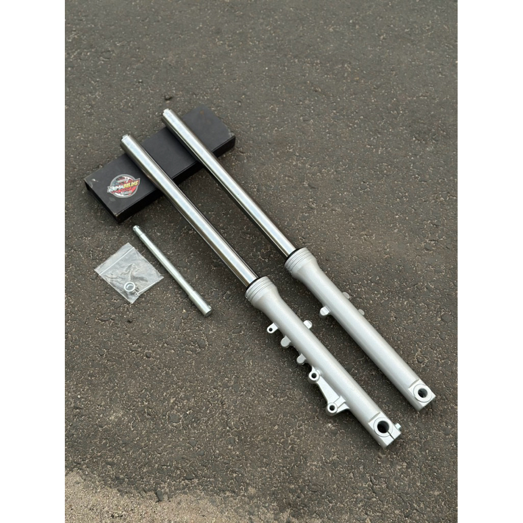 As Bottom Shock Skok Depan Ninja RR Import Silver As Crom Krom