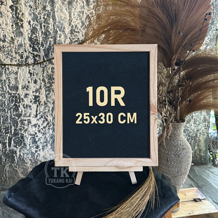 Bingkai Foto Kayu Retro 10R + Standing Frame