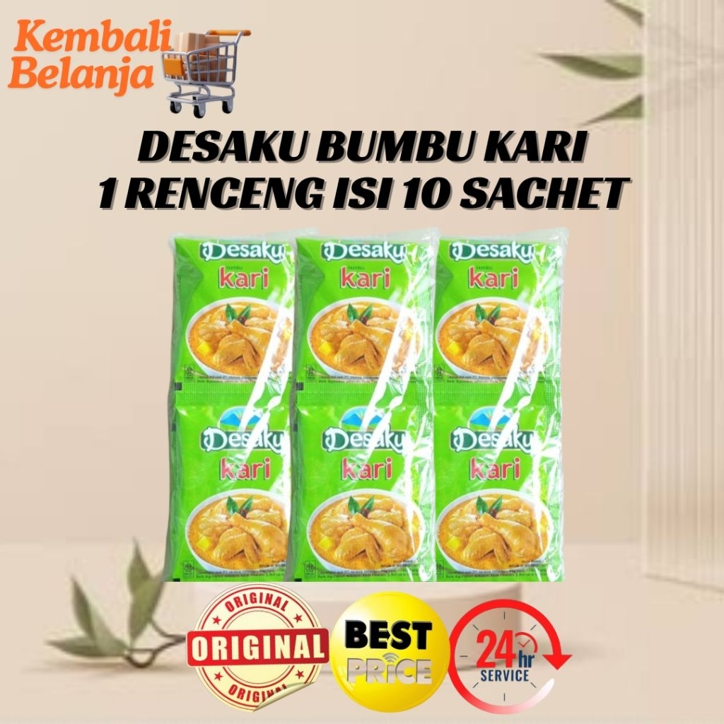 1 Renceng Isi 10 Sachet Desaku Bumbu Kari/ Bubuk Kari Desaku/ Bumbu Desaku Kari / Bumbu Kari Enak Pr