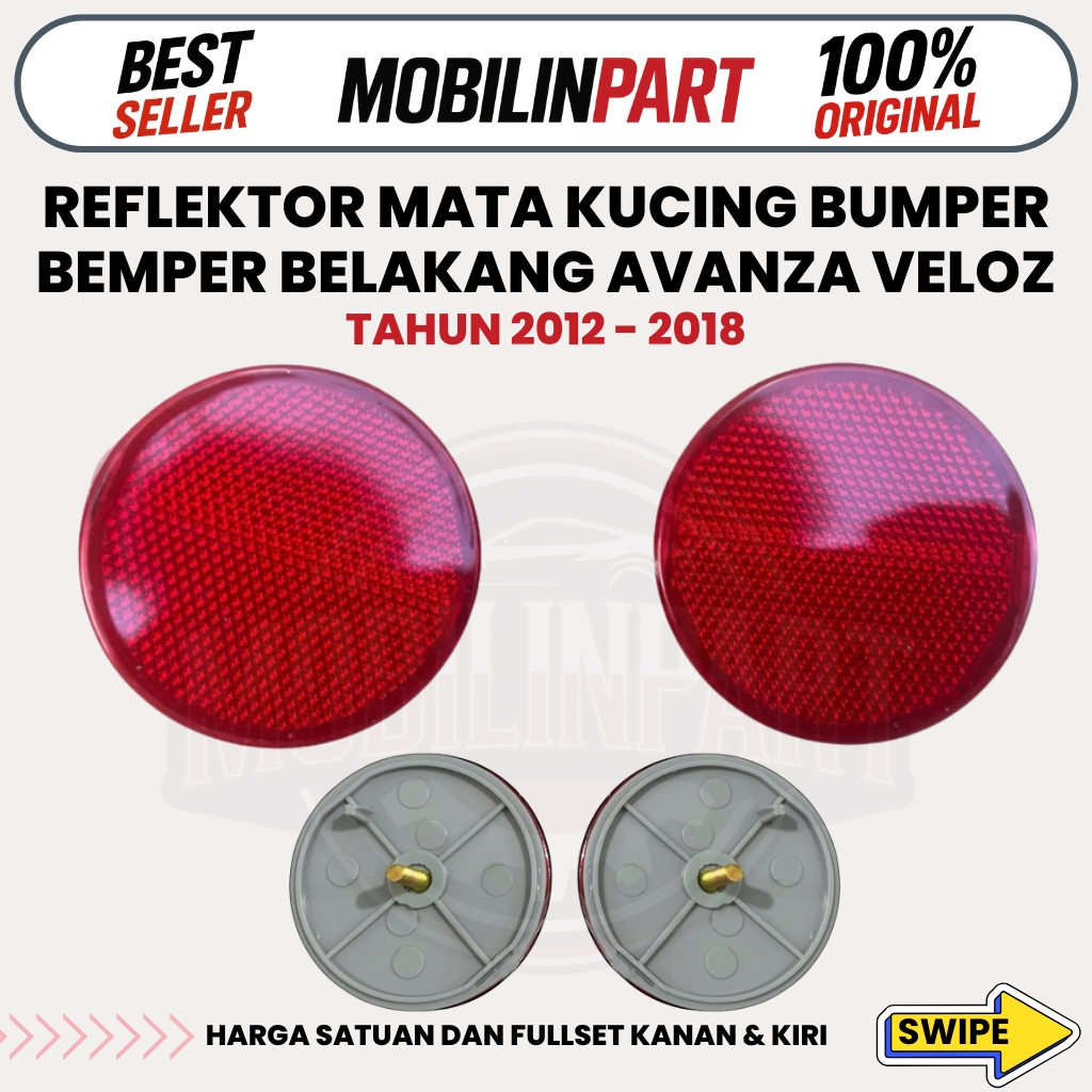 Reflektor Bemper belakang Avanza Veloz 2012-2018 | Mata Kucing Bumper Belakang Avanza Veloz