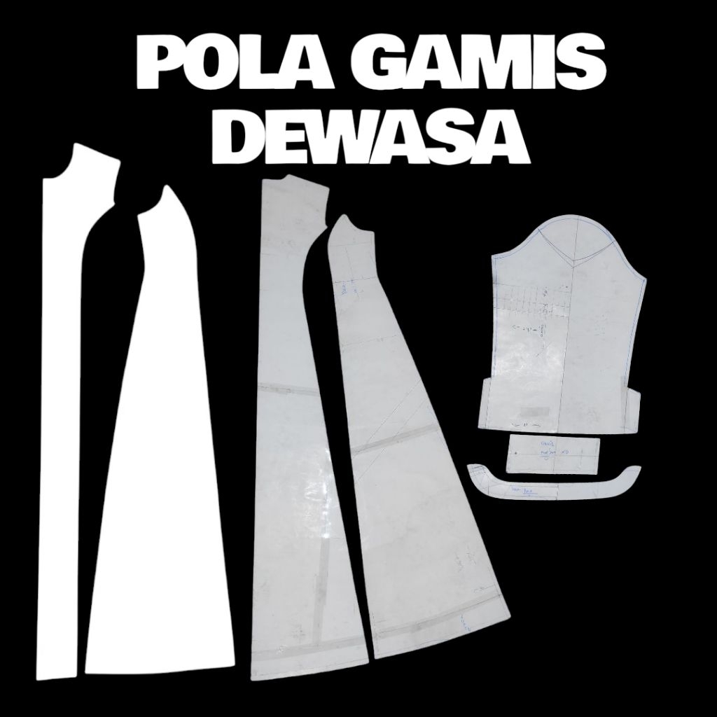 pola gamis dewasa wanita A-line Payung
