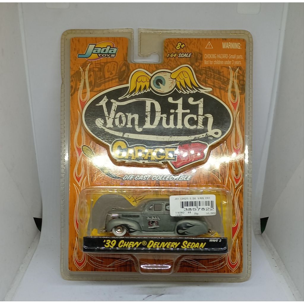 jada toys 39 chevy delivery sedan von dutch garage diecast 1/64 (t)