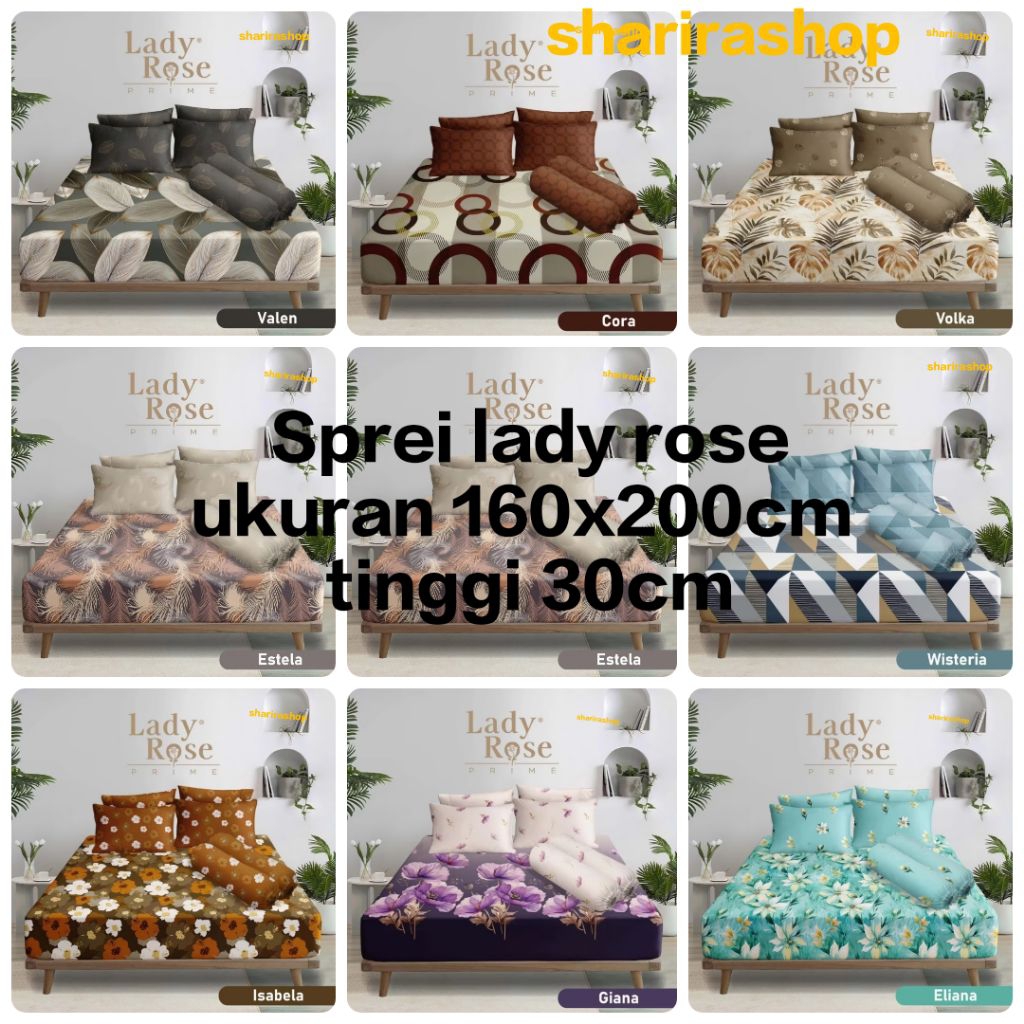 SPREI LADY ROSE NO 2 TInggi 30cm , SPREI LADY ROSE UKURAN 160X200CM , SPREI LADY ROSE BAGUS