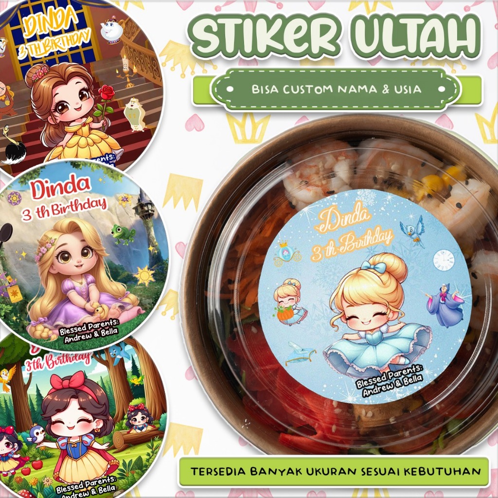 

PROSES CEPAT - STIKER ULANG TAHUN CUSTOM KARAKTER LUCU / STIKER HAMPERS / STIKER BENTO