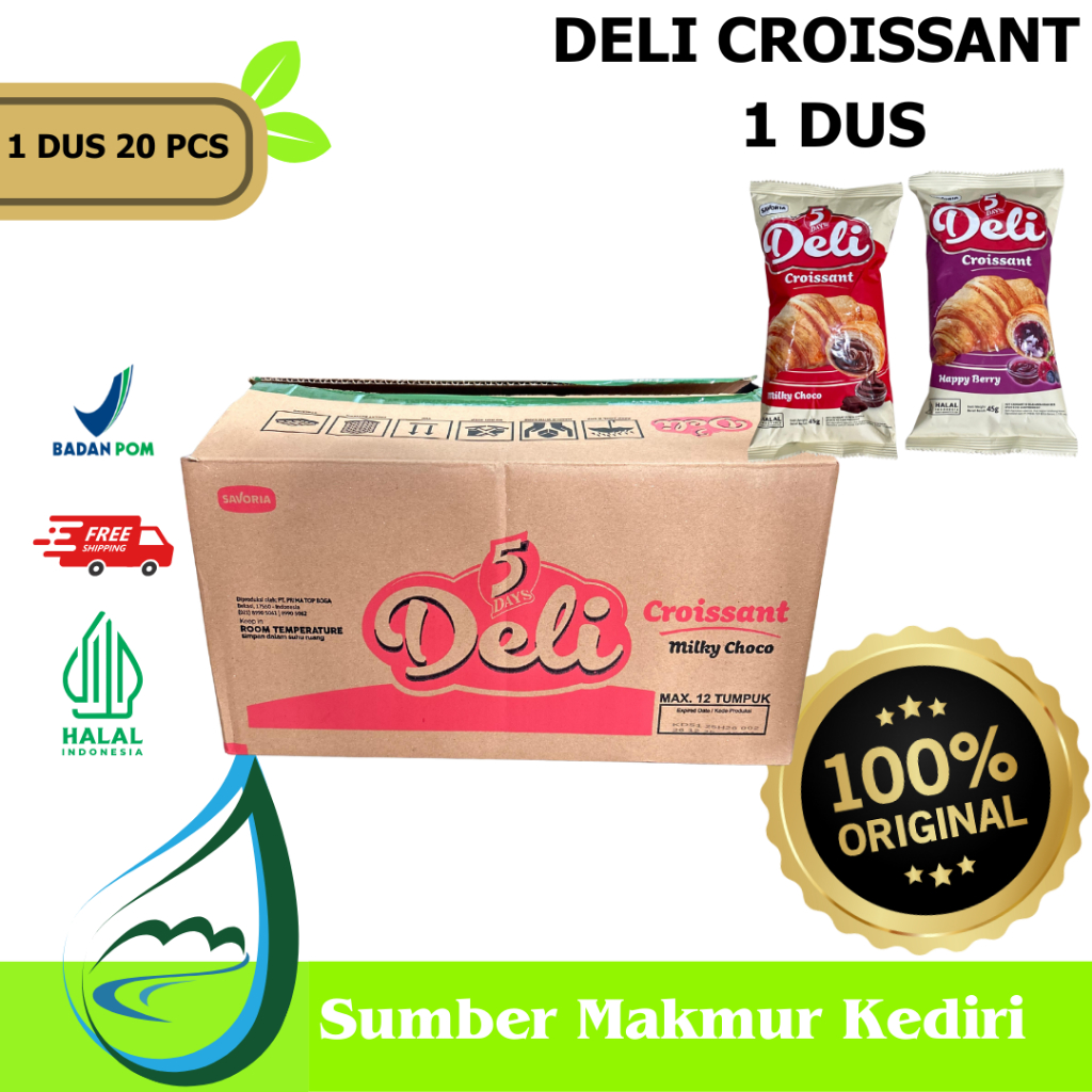 Croissant 5 Days Deli 1 Dus Isi 20 PCS - Halal