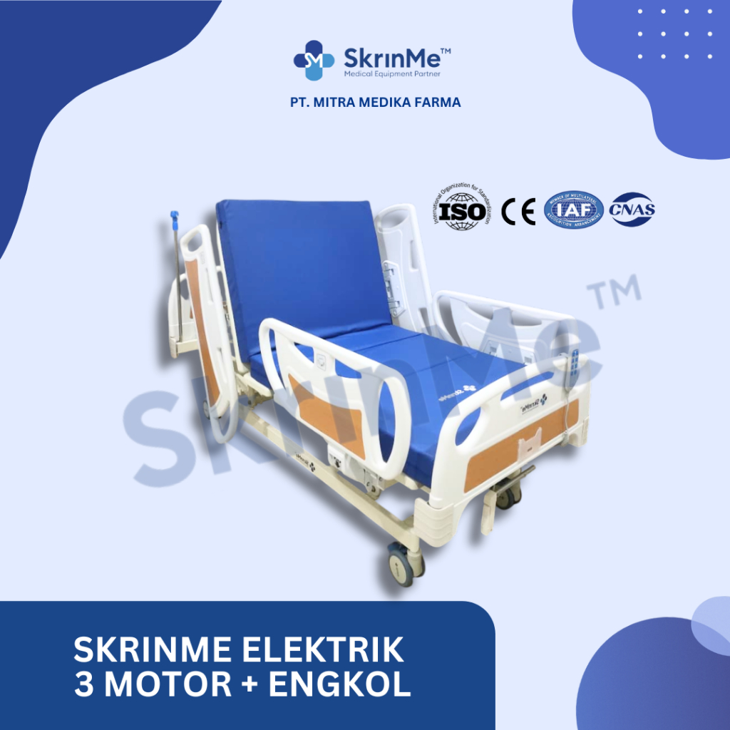 SKRINME HOSPITAL BED ELECTRIC 3 MOTORS + ENGKOL / BED PASIEN ELEKTRIK 3 MOTOR + CRANK
