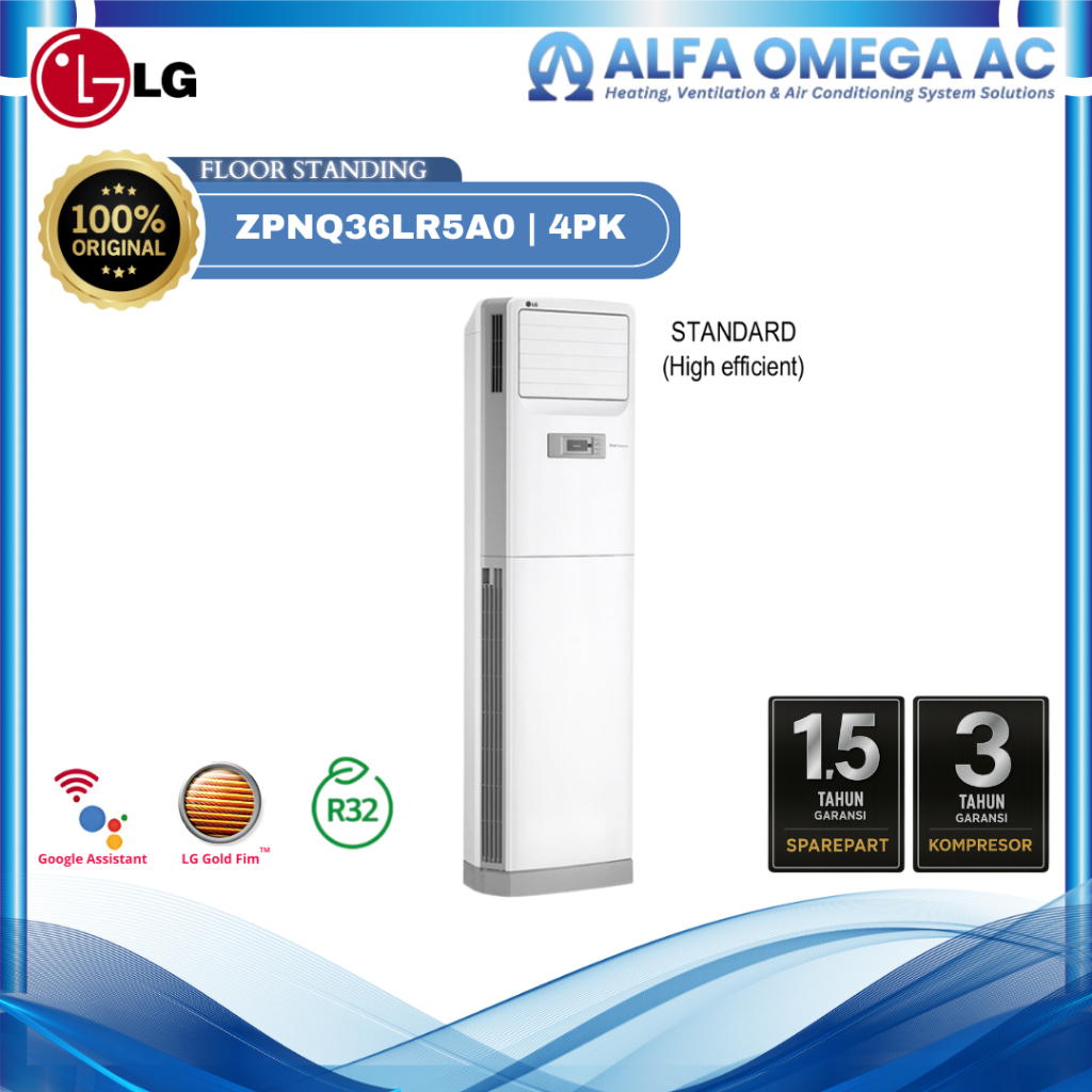 AC LG 4PK ZPNQ36LR5A0 Floor Standing Standard (High Efficient) | Inverter | AC Floor Standing | Area