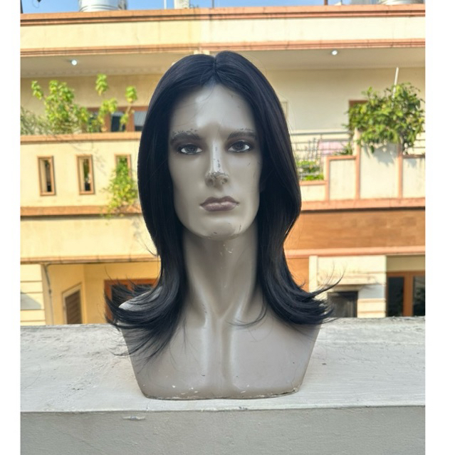 wig rambut palsu pria lace front bahan fiber FS Original short