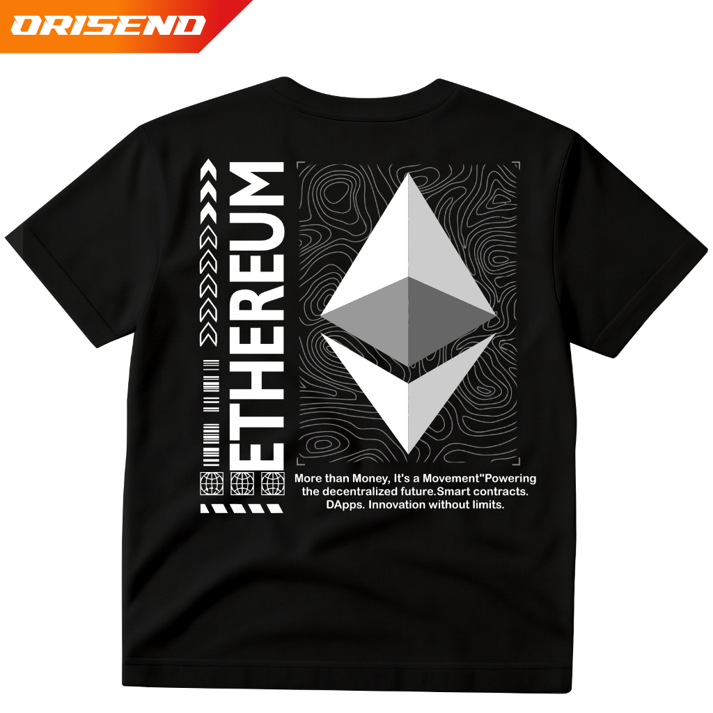 orisend kaos crypto koin ethereum (ETH) Terbaru | Bahan Katun 24s & 30s