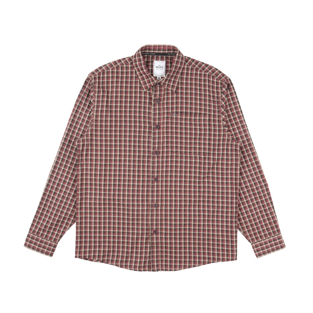 Kemeja Original MGEE - Kemeja Kerja Lengan Panjang Original MGEE Texas CKKR 042 Maroon