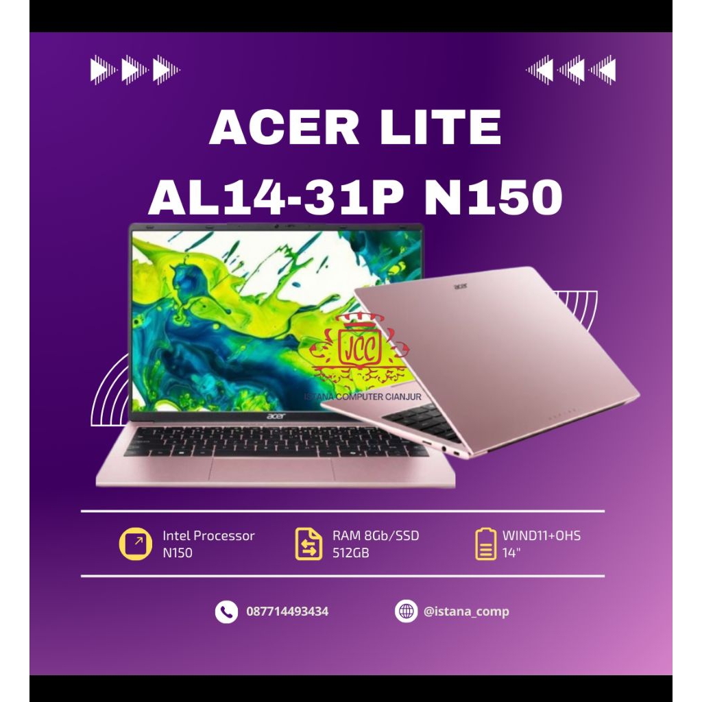 Laptop Acer Lite AL14-31P N150 NUDE PINK