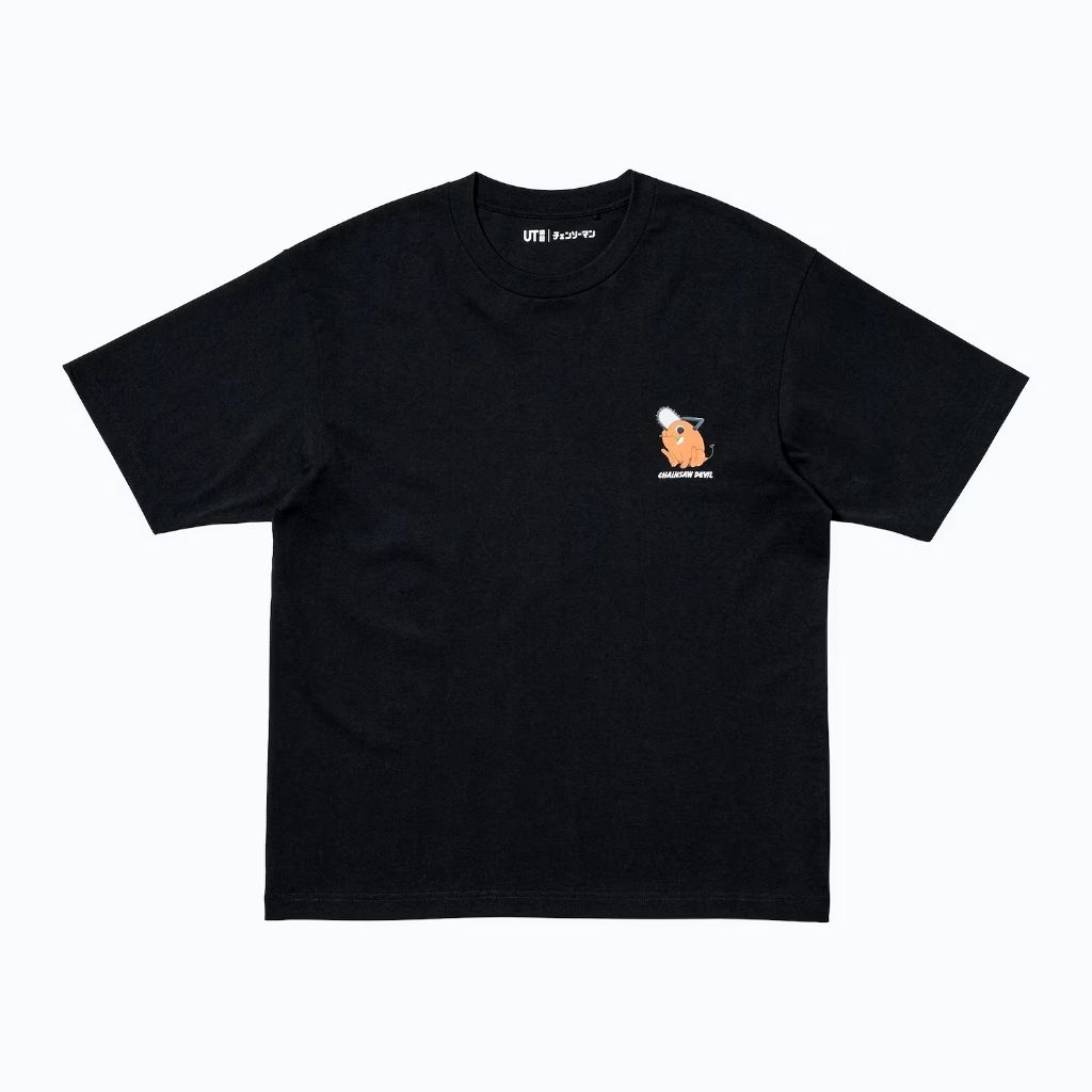 Tshirt Uniqlo x Chainsaw Man (Pochita) | UT Chainsawman Kaos Lengan Pendek - Hitam