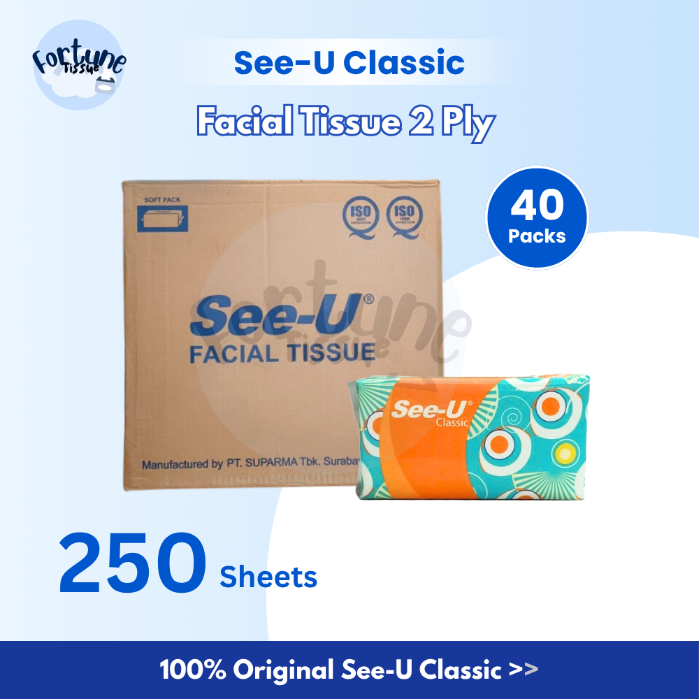 GROSIR MURAH 1 Dus Isi 40 Packs Tissue SEE U Softpack 250 Sheets 2 Ply