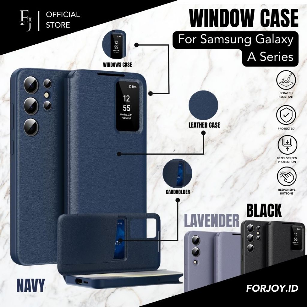 Flip Case For Samsung Galaxy A56 A55 5G Smart View Wallet Leather With Card Slot High Quality