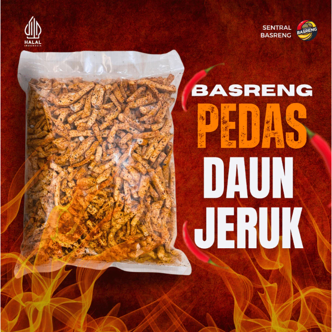 SENTRAL BASRENG 1KG STIK Pedas Daun Jeruk bumbu kering Renyah
