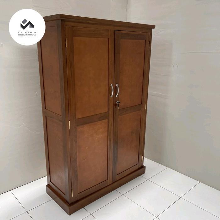 Lemari pakaian lemari 2 pintu sekolahan jati Jepara Tahan Lama