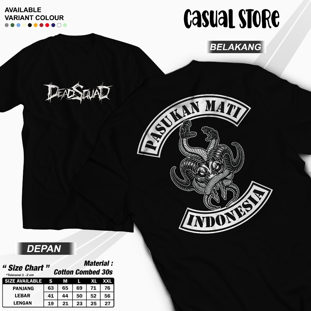 kaos metal dead squad pasukan mati / baju band lokal / kaos pria wanita