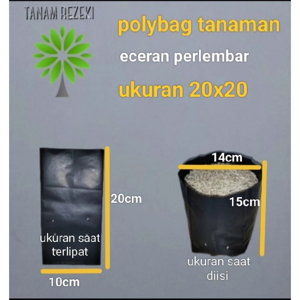 polybag 20x20 polybag tanaman polibek hitam polybag eceran perlembar