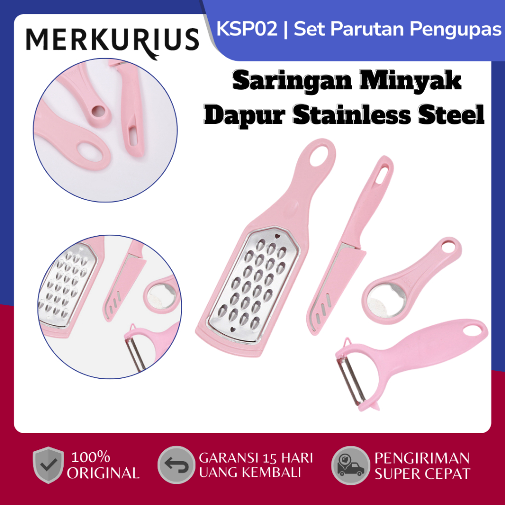 Merkurius Store - Set Parutan & Pengupas Kentang Wortel Kecil Serbaguna Praktis