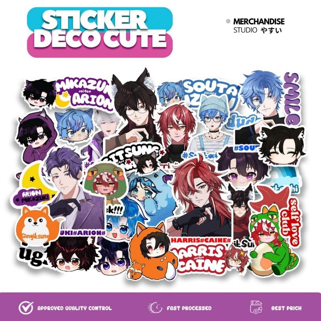 

YMS1 - STICKER VTUBER 1 SET - STIKER CUTE PAPER VINYL ANTI AIR - STIKER AKSESORIS LAPTOP BUKU TUMBLER