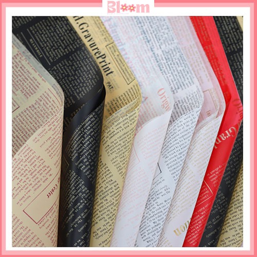 

20 lembar Kertas buket motif koran vintage Flower Bouquet Wrapping KB6208