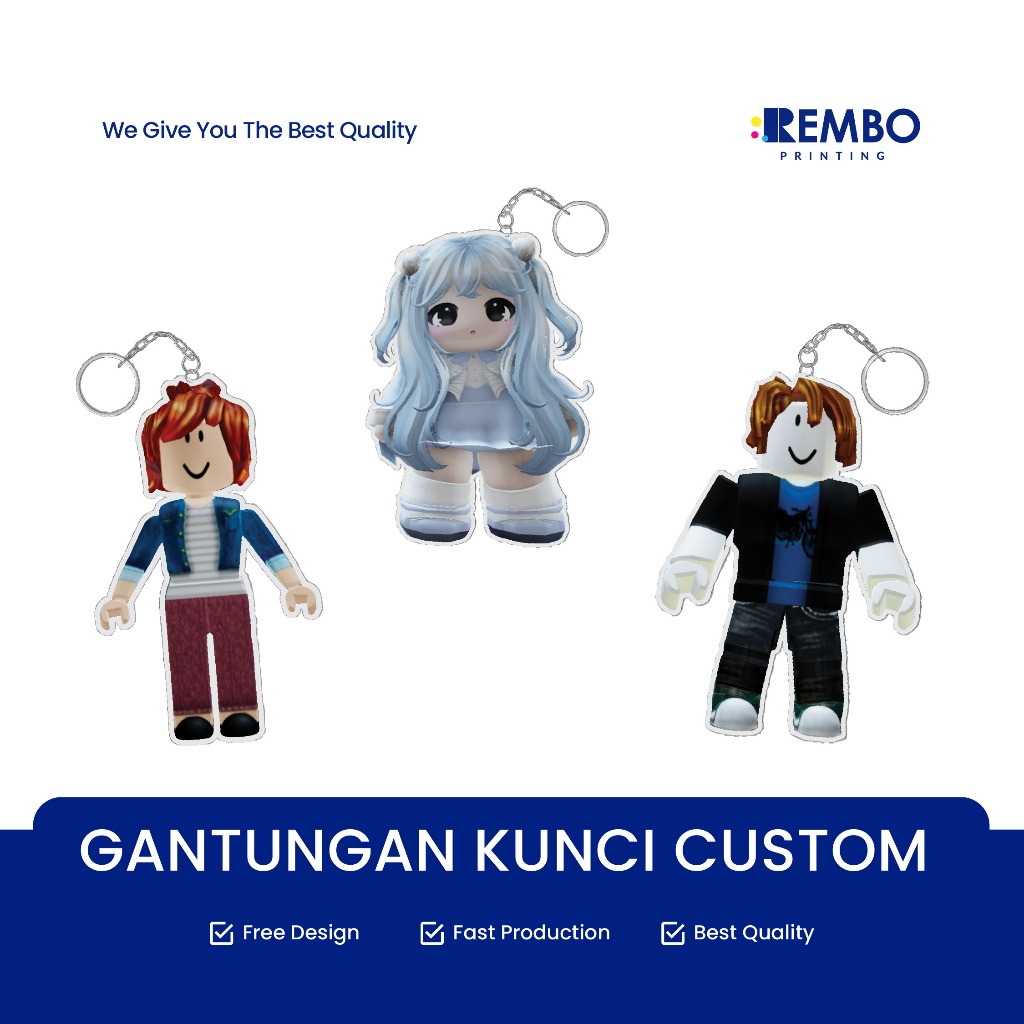CUSTOM GANTUNGAN KUNCI ROBLOX / KEYCHAIN ROBLOX / KEYCHAIN / KEYCHAIN CUSTOM / UV PRINT