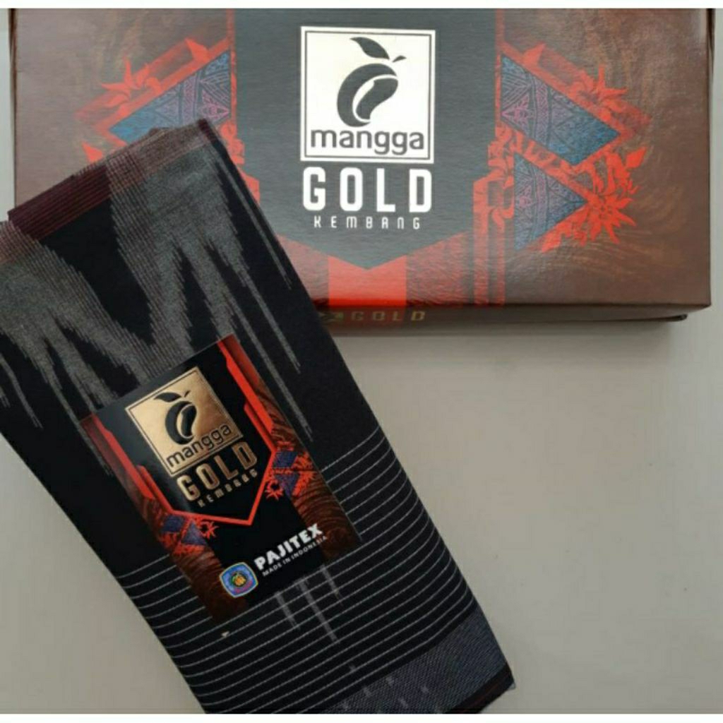 Sarung Mangga Gold Kembang Hitam